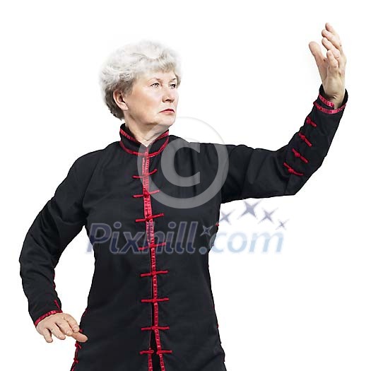 Older woman doing tai chi 