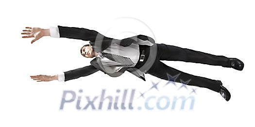 Businessman flying