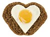Heart shaped bread and fried egg