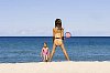 Girls playing on the beach