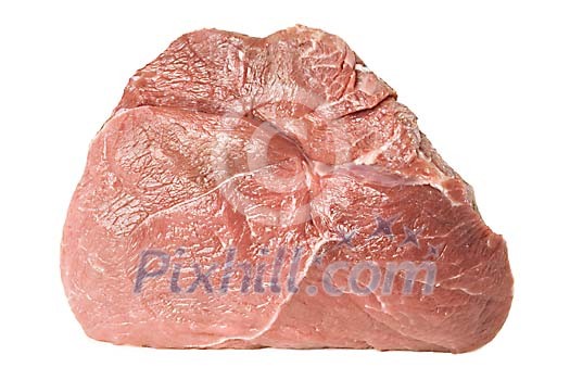 Raw red meat on a white background