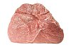 Raw red meat on a white background