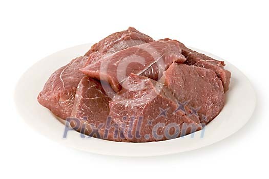 Raw red meat on a plate