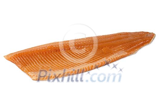 Piece of fish on a white background