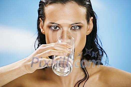 Woman drinking water Woman drinking water