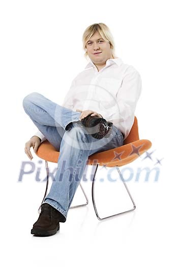 Man sitting in a chair