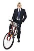 Business with bike on a white background