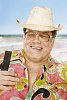 Male tourist on a beach