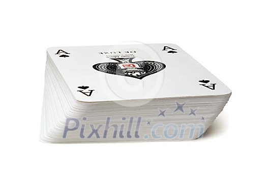 Pack of cards on a white background