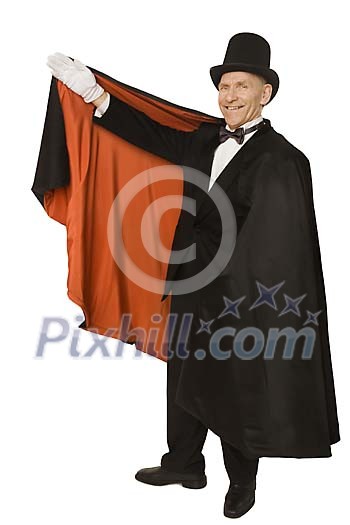 Magician with cloak