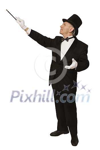 Magician on a white background