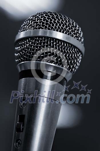 Closeup of a microphone