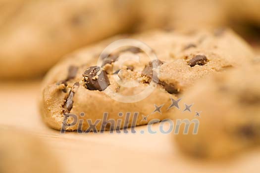 Closeup of a chocolade chip cookie