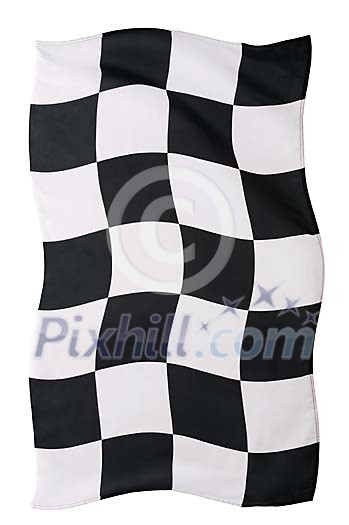 Chequered flag on a white background