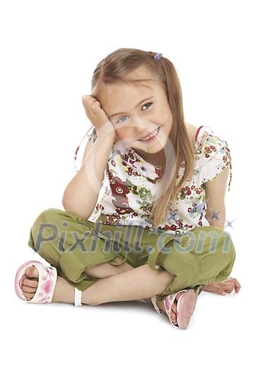 Girl sitting and posing
