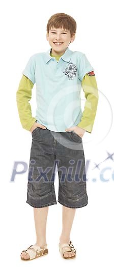 Boy standing and smiling