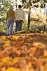 Couple taking a walk in the autumn park