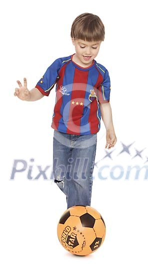 Boy palying football