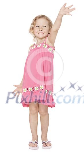 Cute girl waving