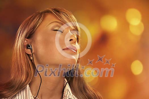 Woman listening to the music