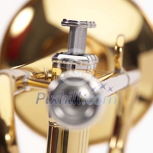 Closeup of a trombone