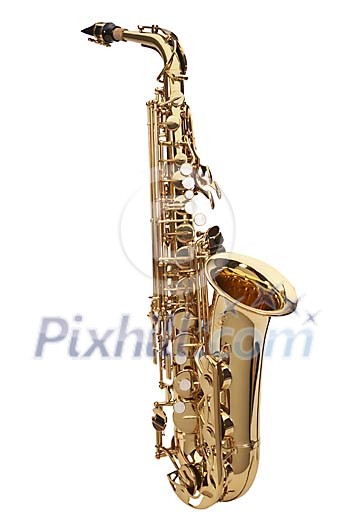 Closeup of the saxophone