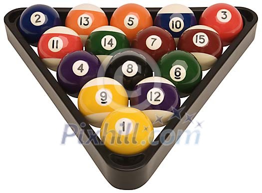Isolated pool balls Isolated pool balls