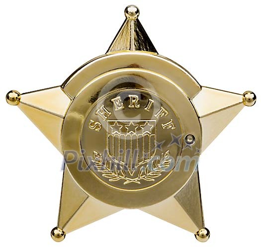 Isolated toy sheriff badge