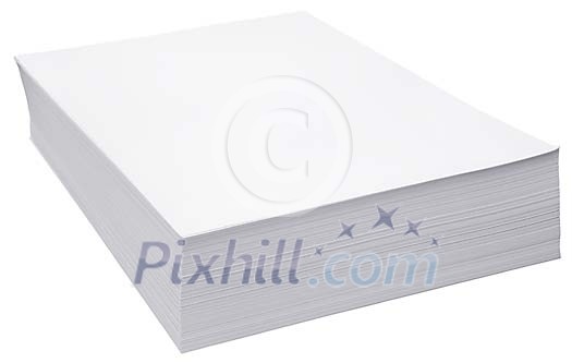 Isolated stack of paper