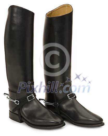 Isolated riding boots