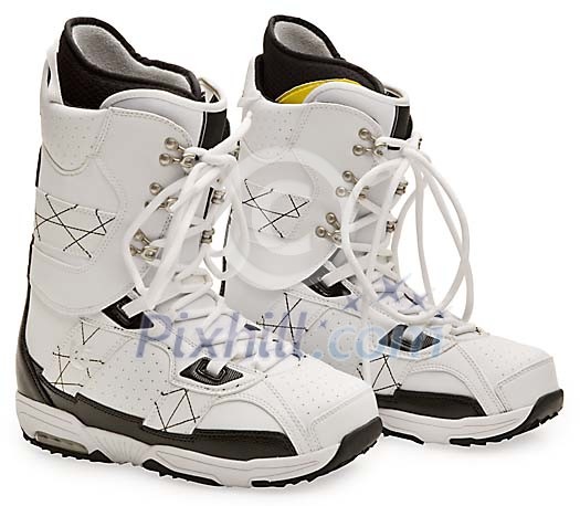 Isolated pair of snow boots