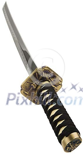 Isolated samurai sword