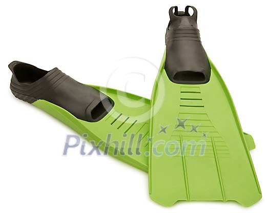 Isolated green flippers Isolated green flippers