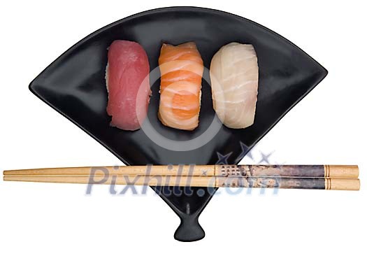 Isolated sushi dish Isolated sushi dish