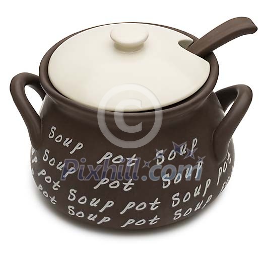 Isolated soup pot