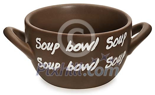 Isolated brown soup bowl Isolated brown soup bowl