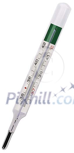 Isolated glass thermometer