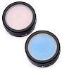 Isolated pink and blue eyeshadow