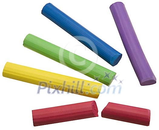 Isolated colourful chalk sticks Isolated colourful chalk sticks