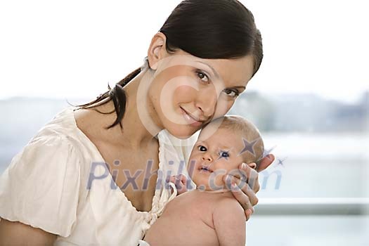 Woman with a small baby