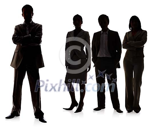 Isolated shadow people standing Isolated shadow people standing