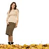 Woman standing on the autumn leaves