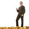 Man standing on the autumn leaves