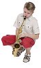 Isolated boy playing saxophone