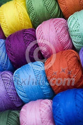 Background of different coloured thread