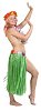 Isolated woman dancing in grass skirt