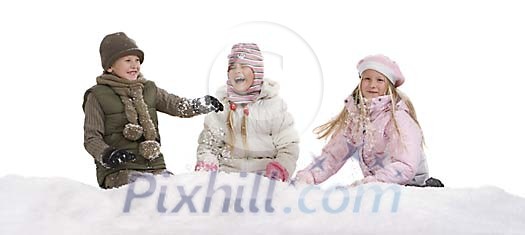 Children playing in the snow