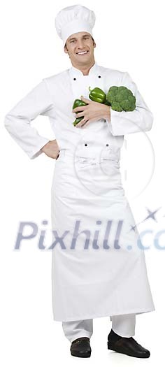 Isolated man dressed as chef Isolated man dressed as chef