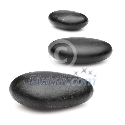 Isolated lava stones on a white background