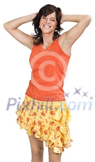 Isolated woman posing Isolated woman posing